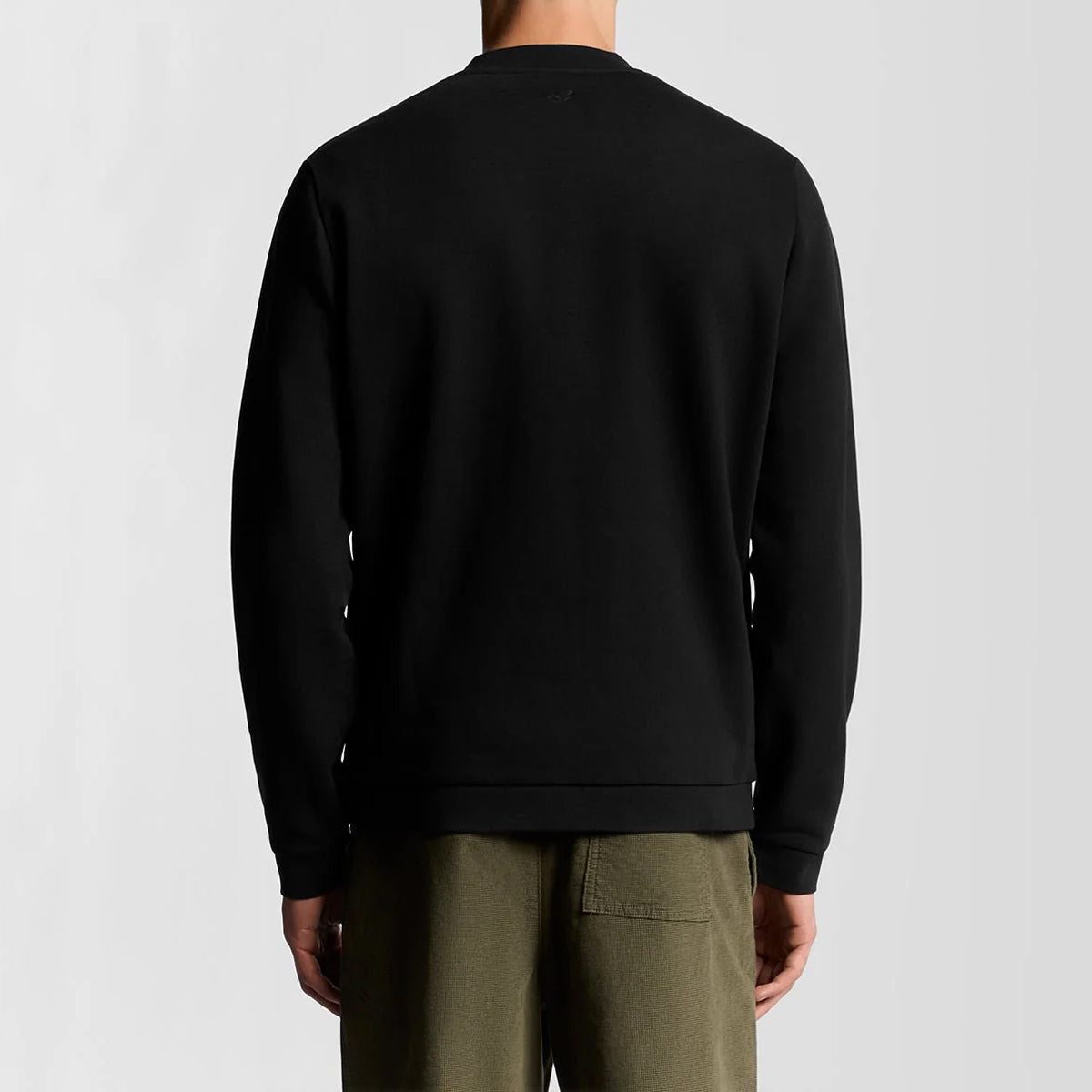 LYLE & SCOTT LOGO BRUSHBACK CREW NECK BLACK JUMPER ML2395V