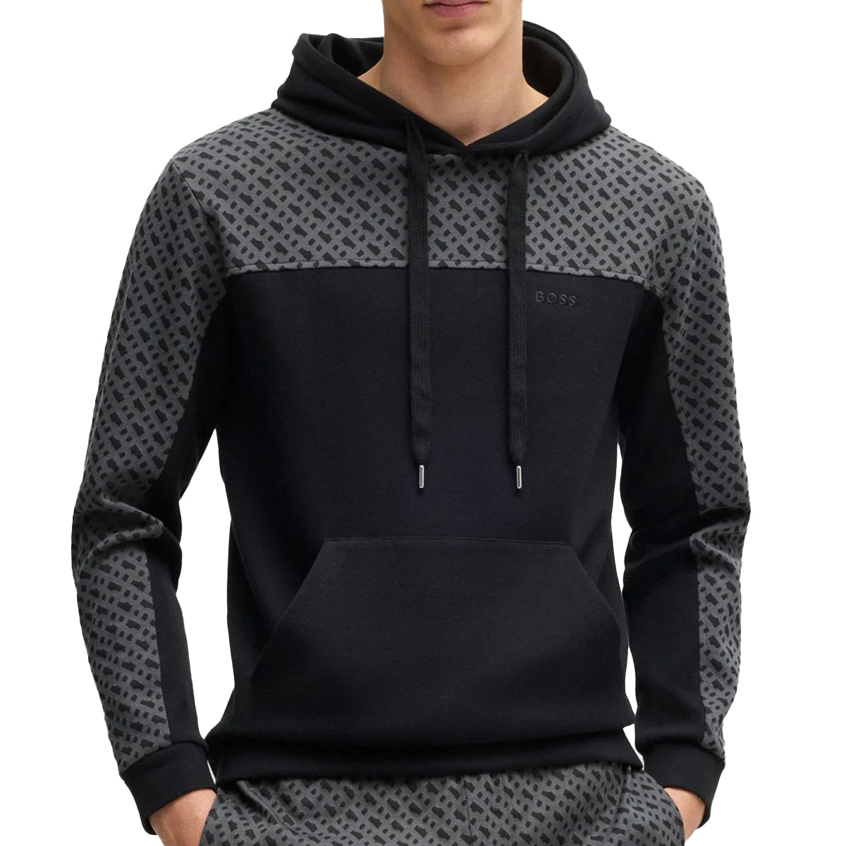 Hugo Boss Men's Luke Overhead Black Hoodie 50540534