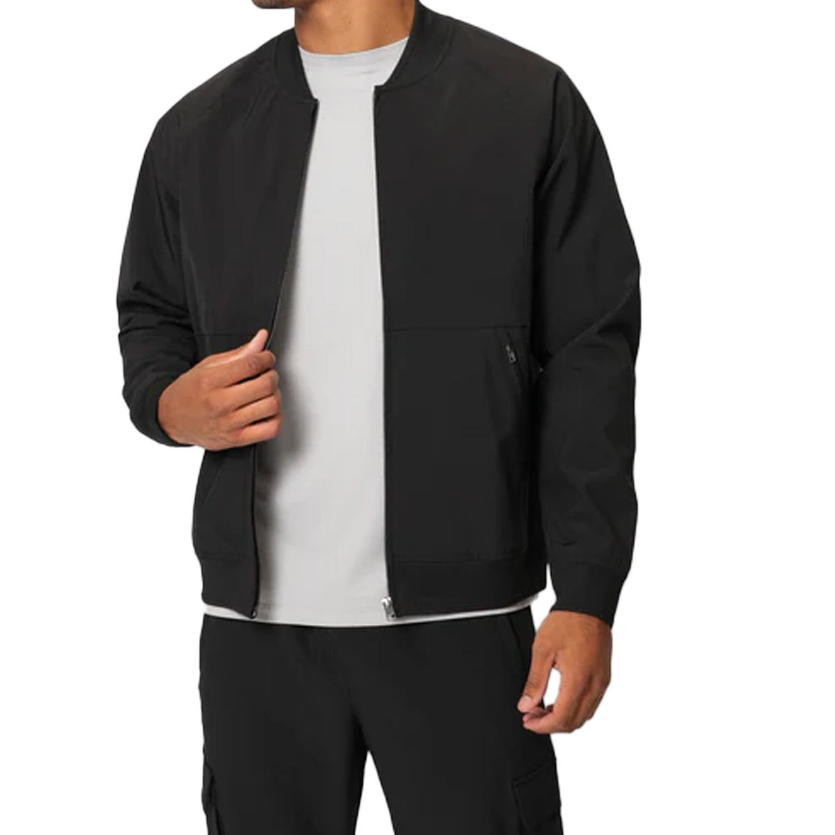 VALERE LUXE CLEAN BLACK BOMBER JACKET