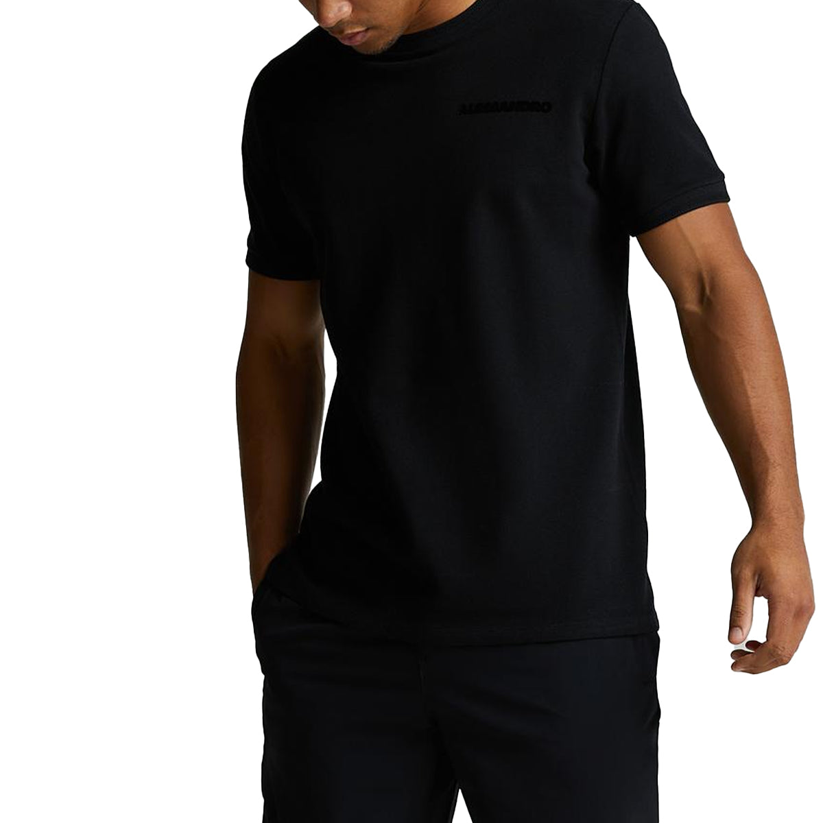 ALESSANDRO ZAVETTI Marchiano Pique Black T-Shirt