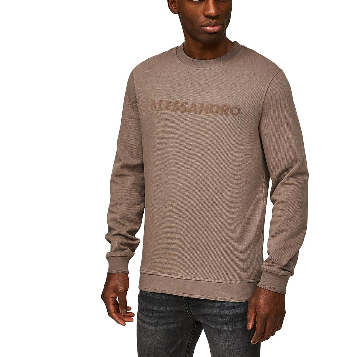 ALESSANDRO ZAVETTI Marconi Crew Mushroom Sweatshirt