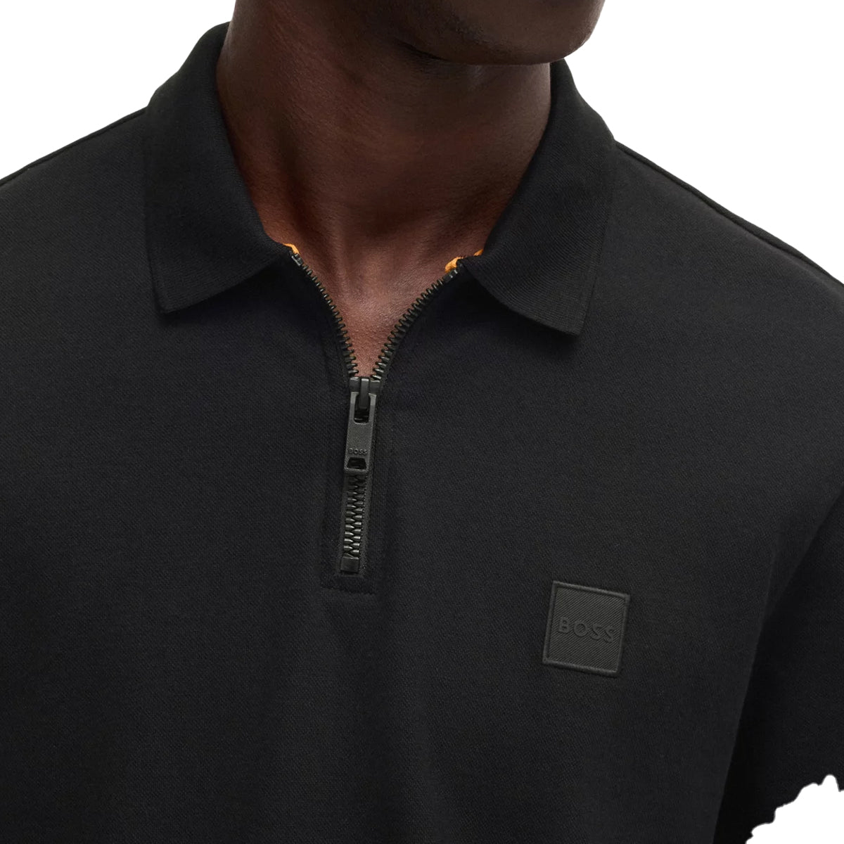 Hugo Boss Men's Passerzip Pique Black Polo 50537507