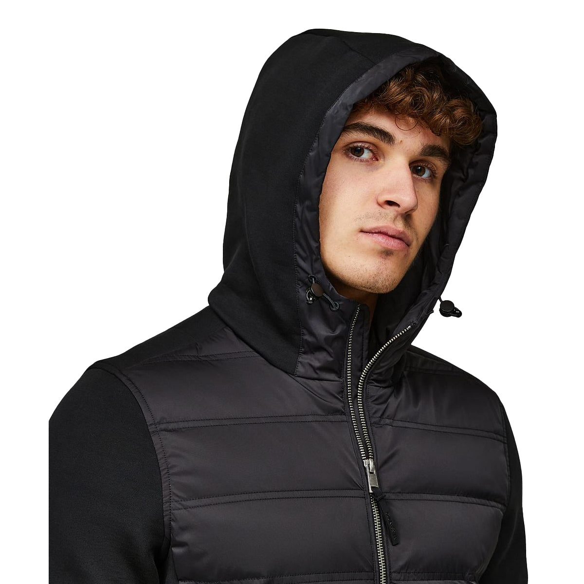 ALESSANDRO ZAVETTI Petrelli 3.0 Black Quilted Hooded Hybrid Jacket