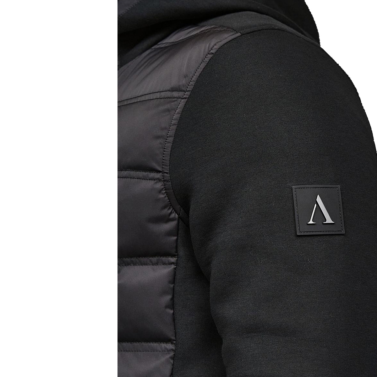 ALESSANDRO ZAVETTI Petrelli 3.0 Black Quilted Hooded Hybrid Jacket