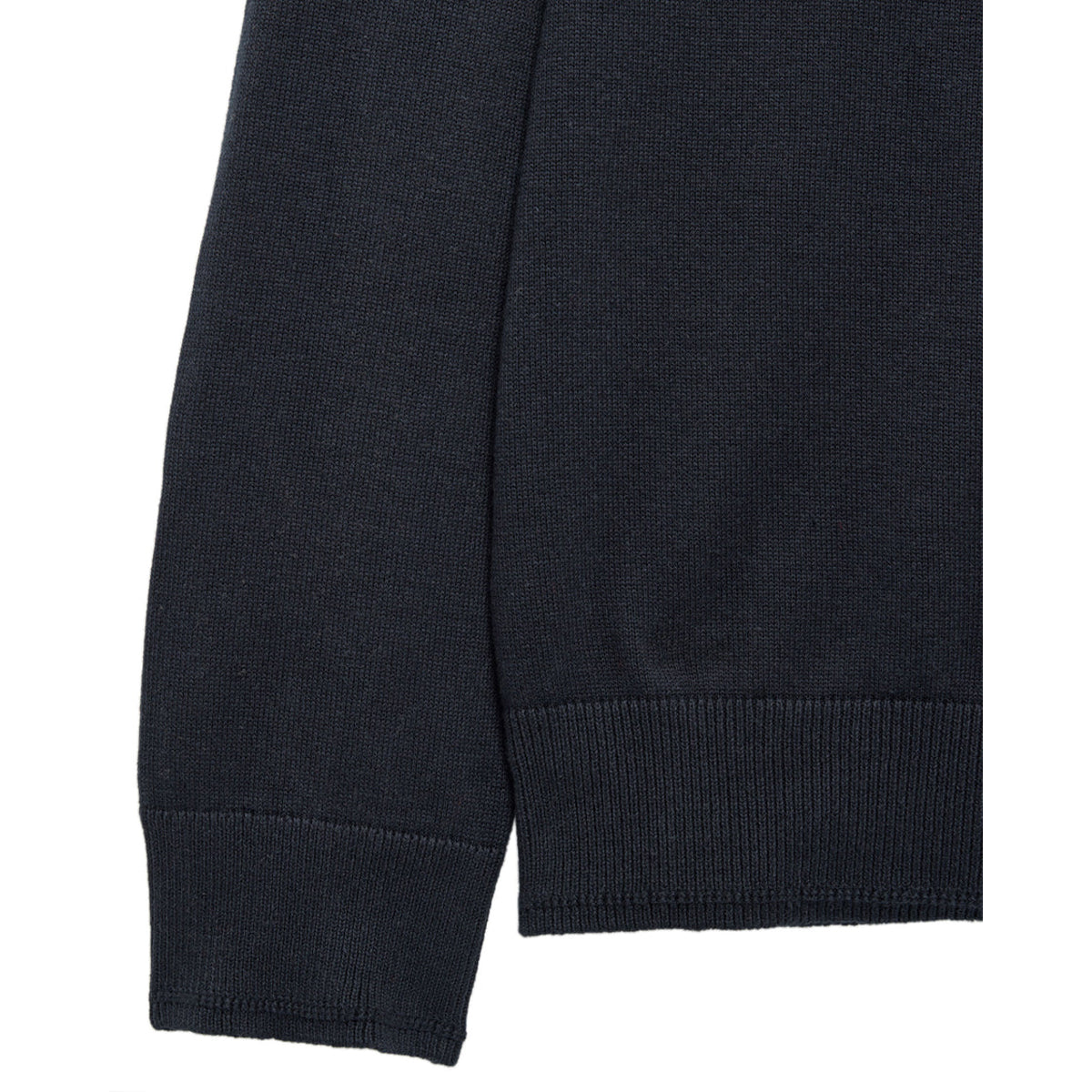 WEEKEND OFFENDER PIERRE FINE GAUGE 1/4 ZIP NAVY SWEATER