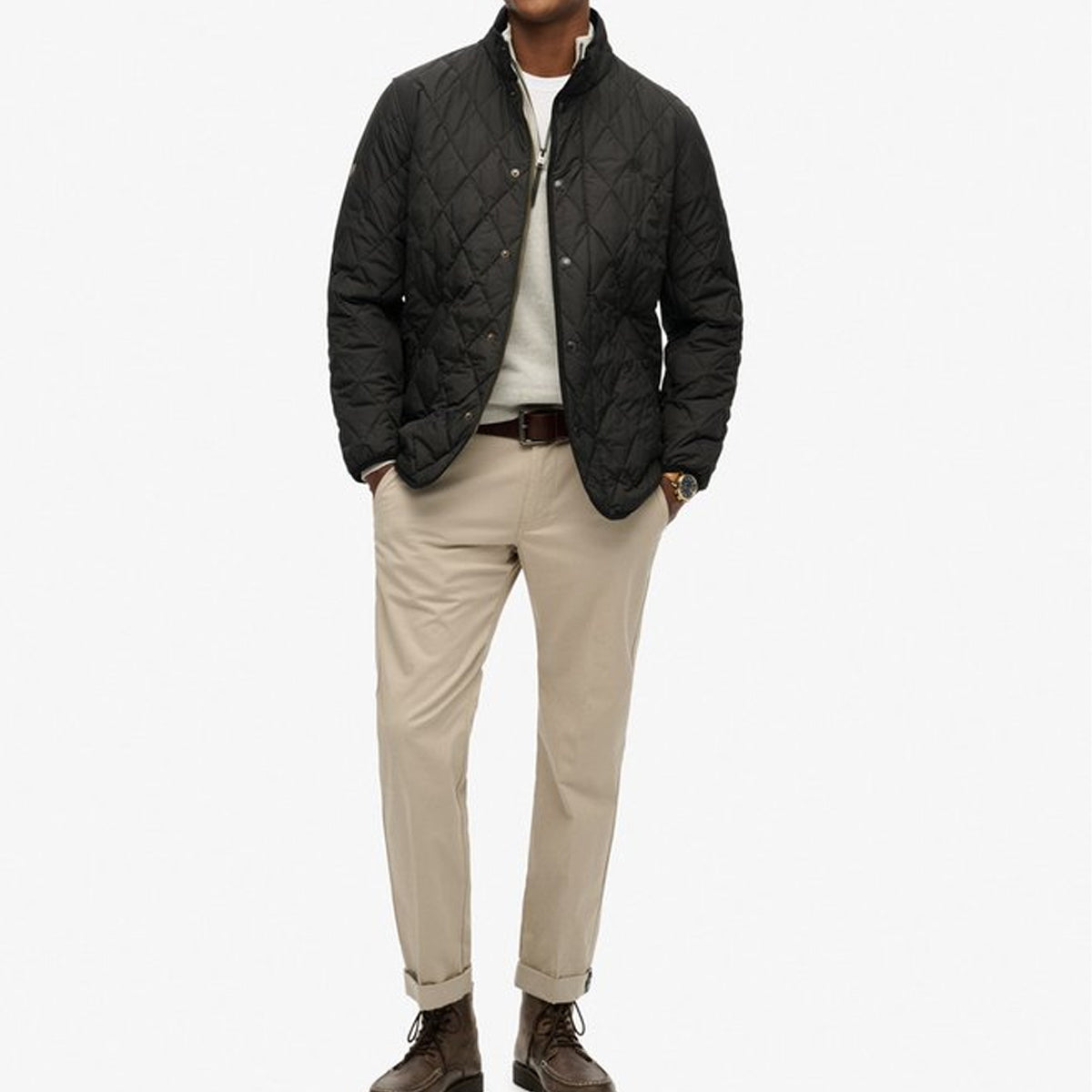 SUPERDRY QUILTED ESTATE BLACK JACKET