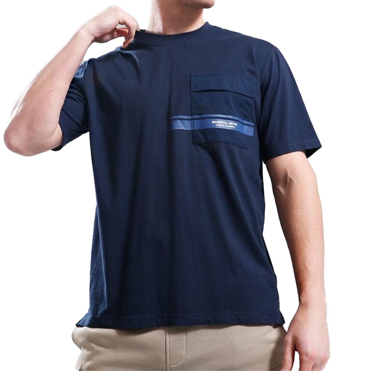 MARSHALL ARTIST SEAFIELD NAVY T-SHIRT