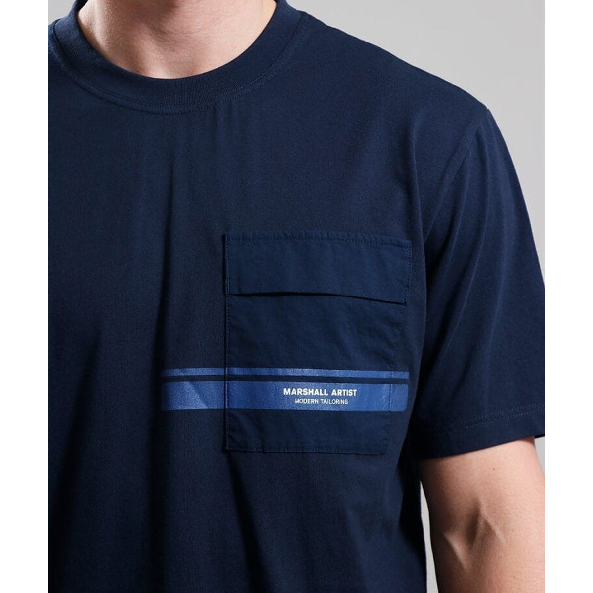 MARSHALL ARTIST SEAFIELD NAVY T-SHIRT