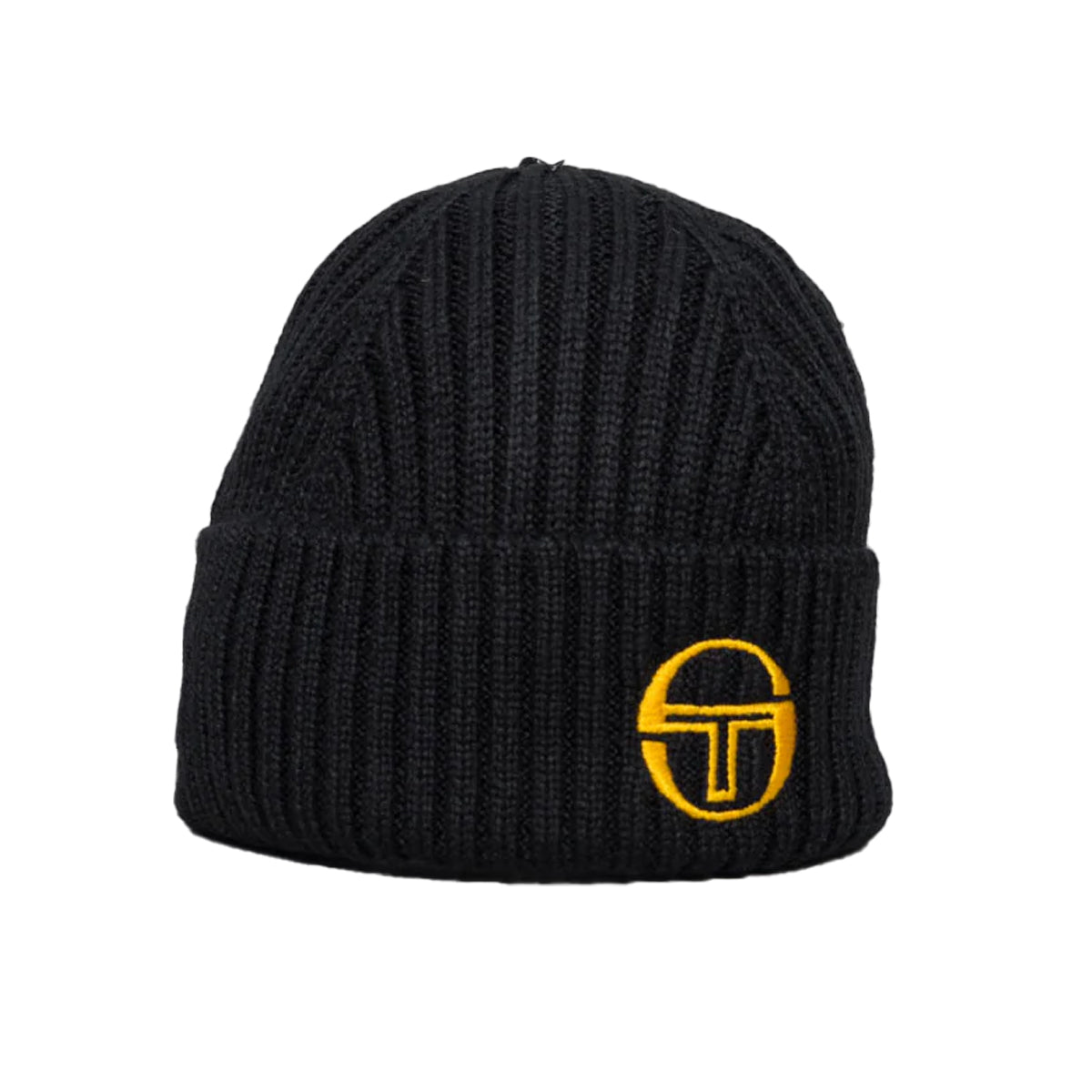 SERGIO TACCHINI SEPPI RIBBED TURN UP BEANIE BLACK/GOLD