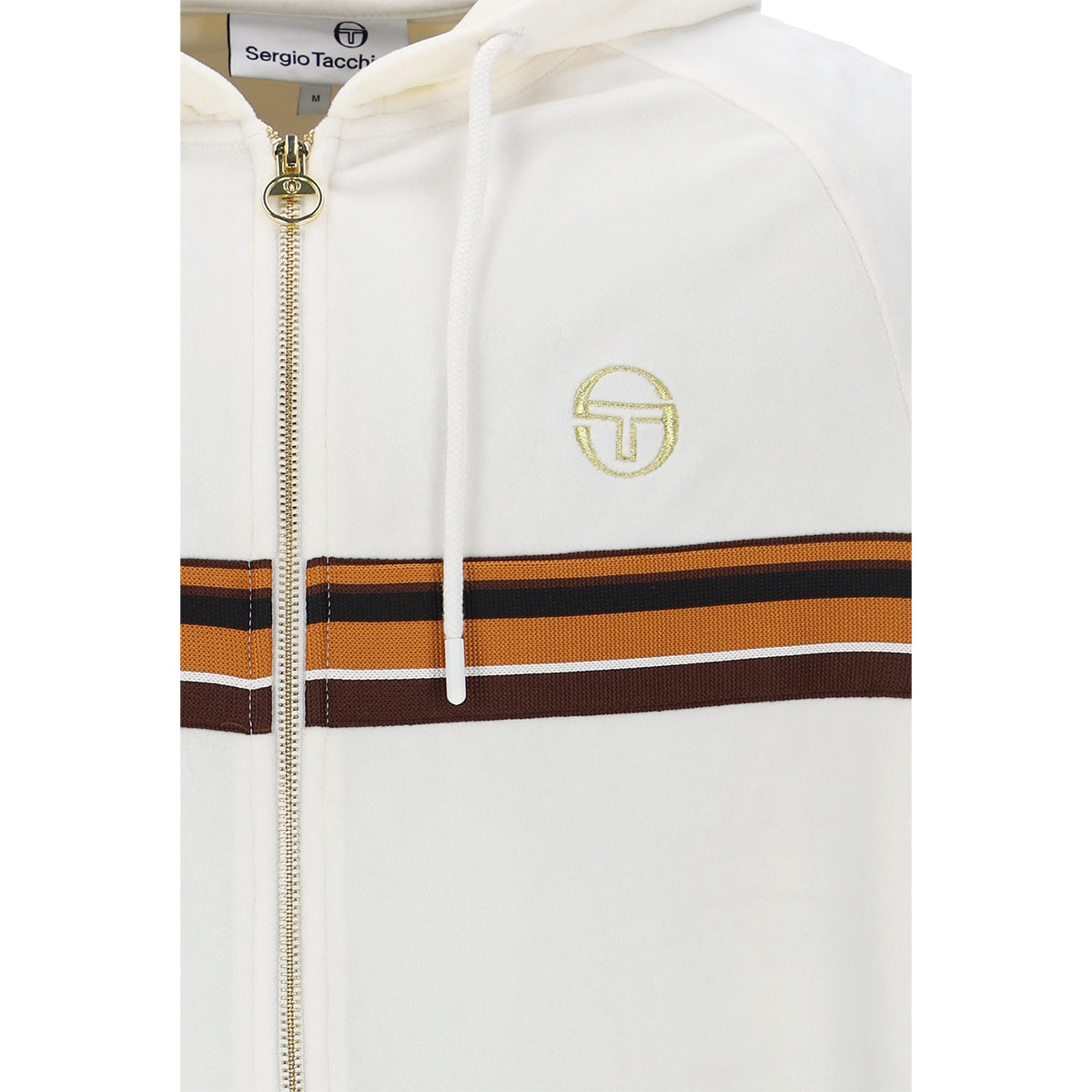 SERGIO TACCHINI ALBI VELOUR HOODY GARDENIA CREAM/GOLD