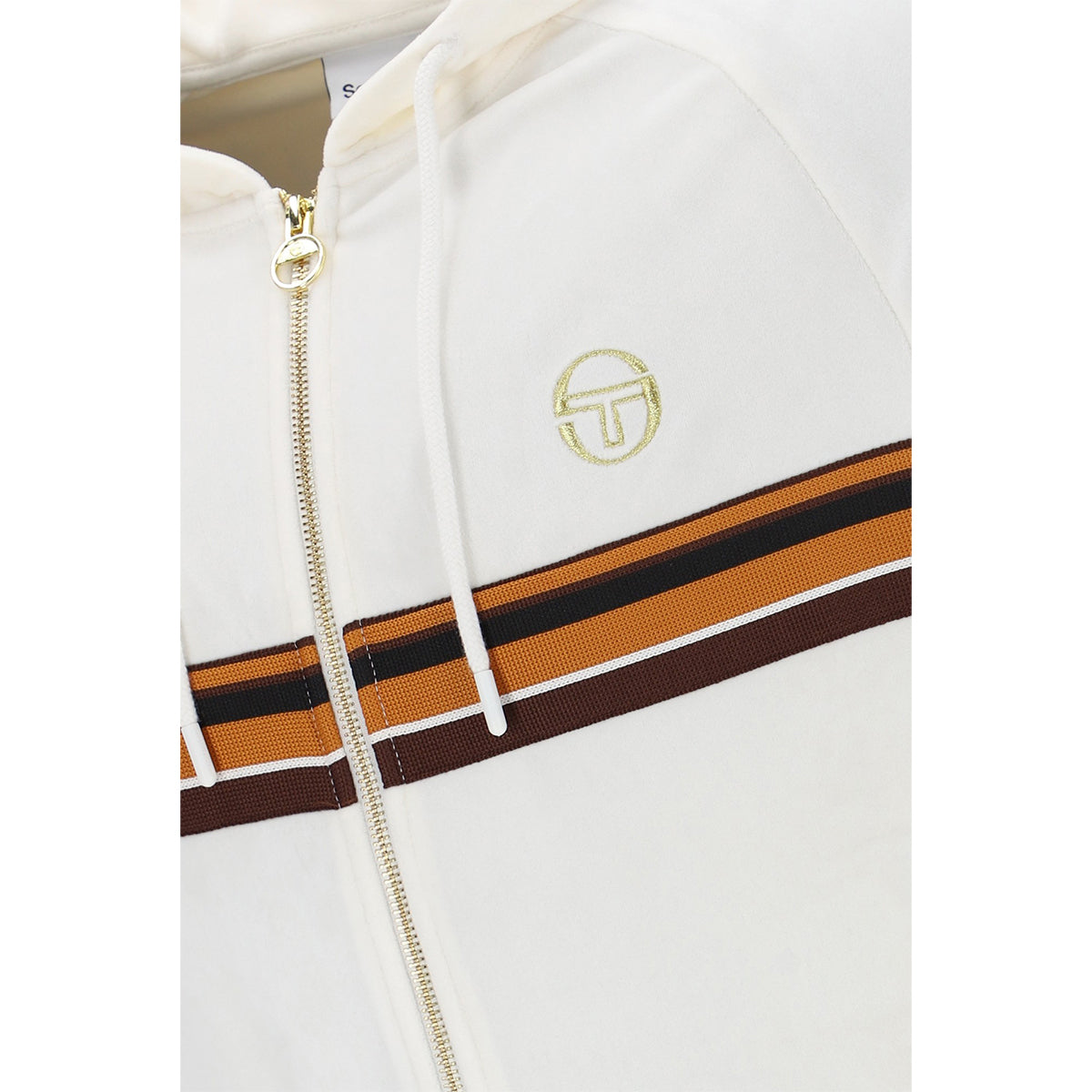 SERGIO TACCHINI ALBI VELOUR HOODY GARDENIA CREAM/GOLD
