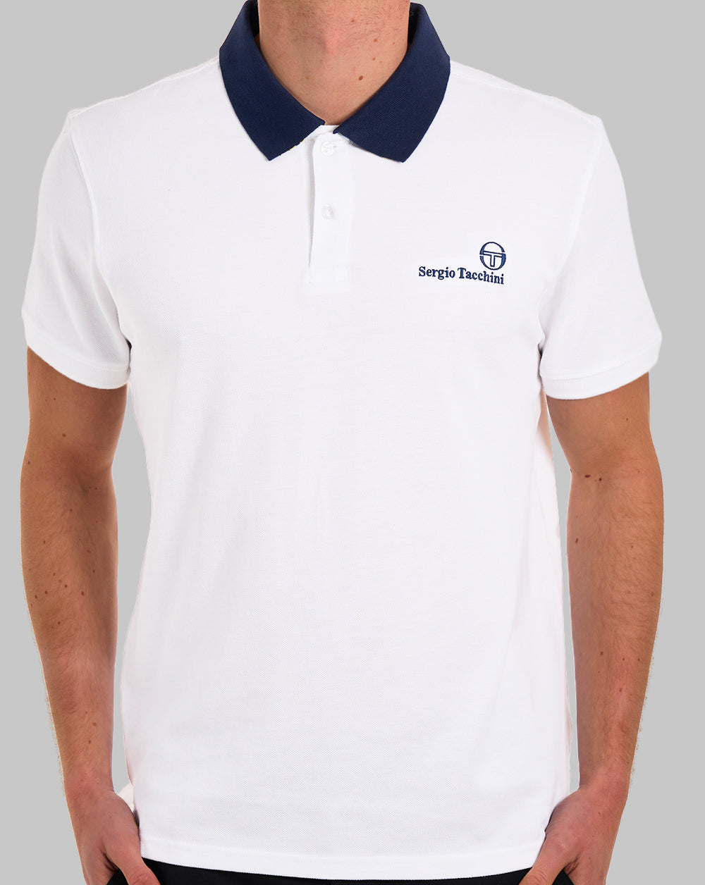 SERGIO TACCHINI BONDI POLO T-SHIRT WHITE/MARITIME BLUE/MINT
