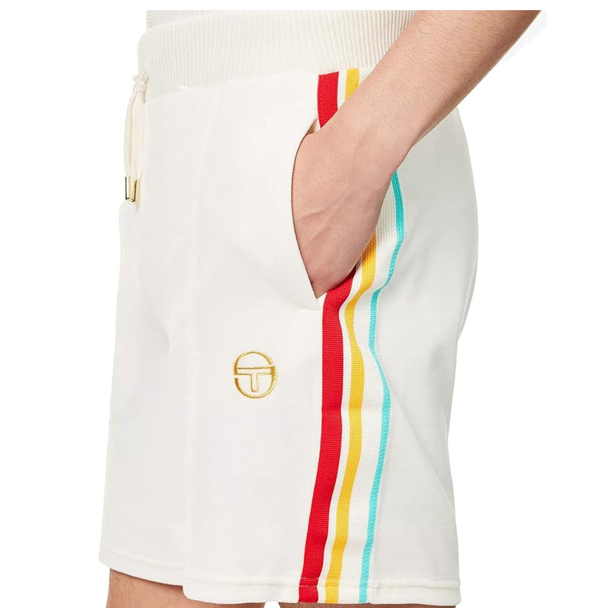 Sergio Tacchini Slice Velour Shorts Gardenia/Gold