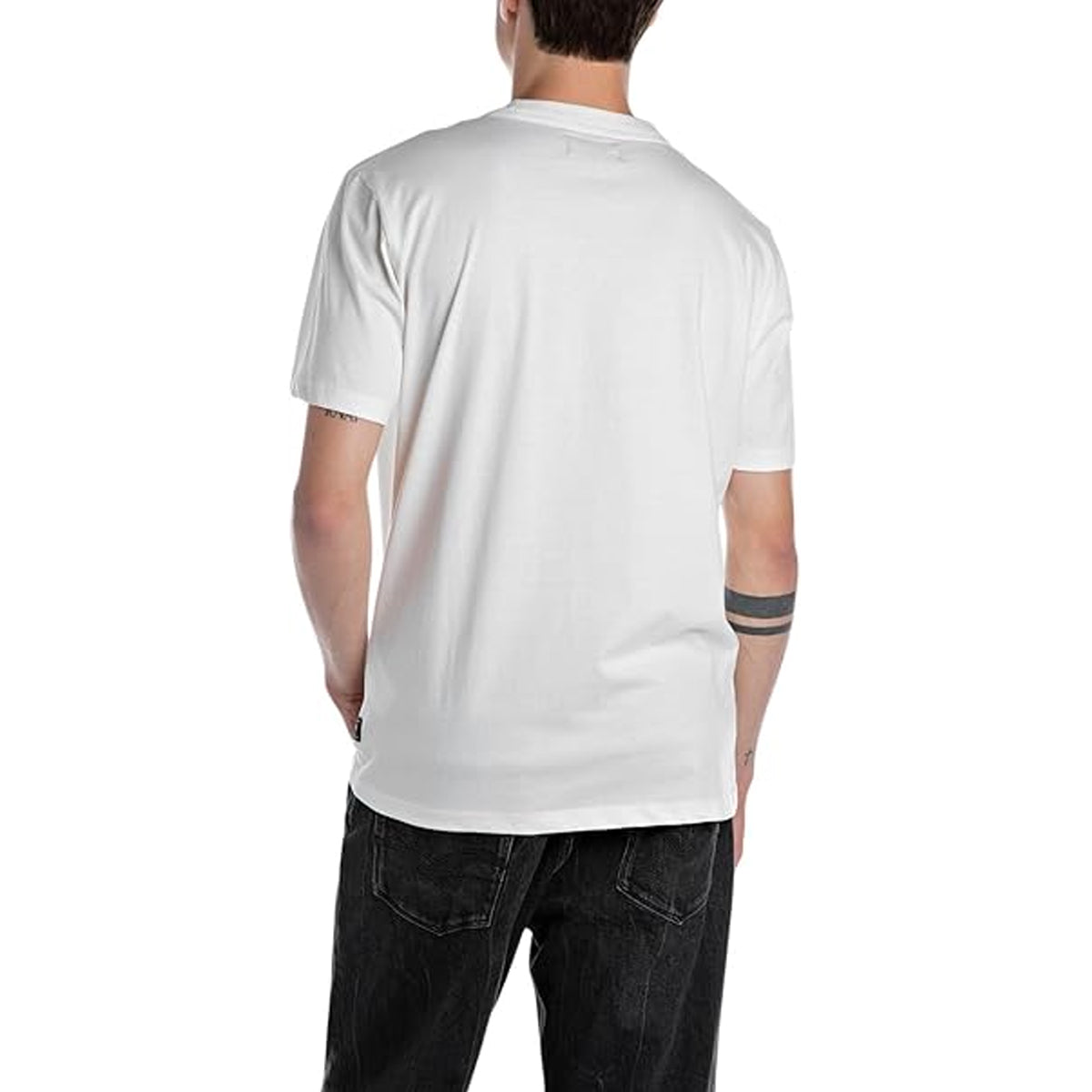 REPLAY Men's Small Logo White T-Shirt M3097 - White