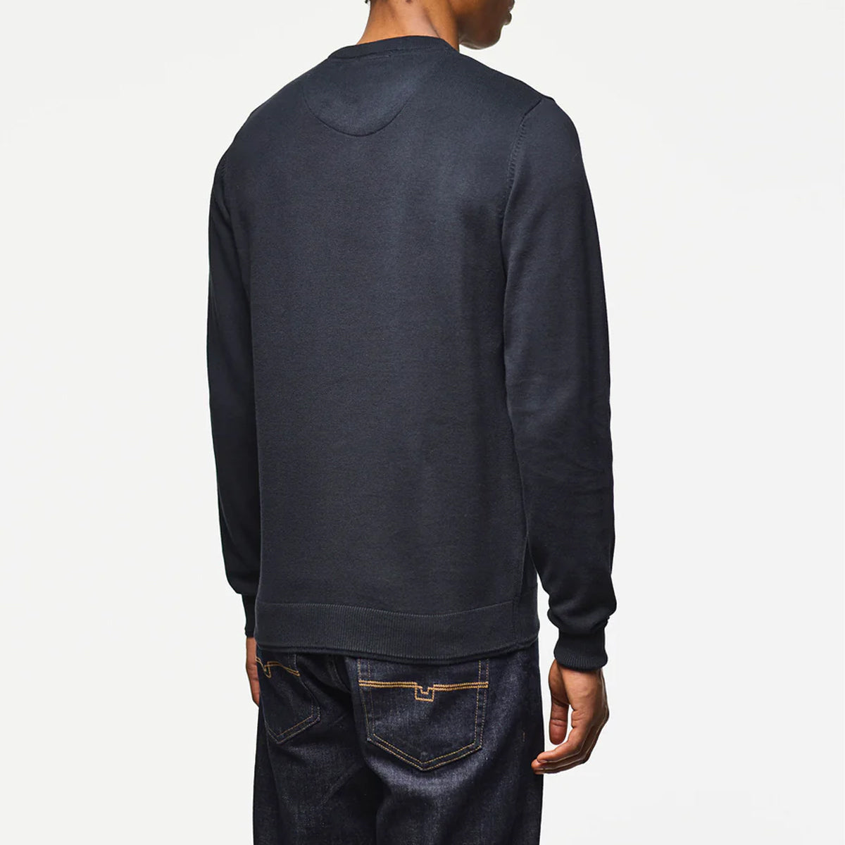 WEEKEND OFFENDER SOLACE FINE GAUGE CREW NECK NAVY SWEATER