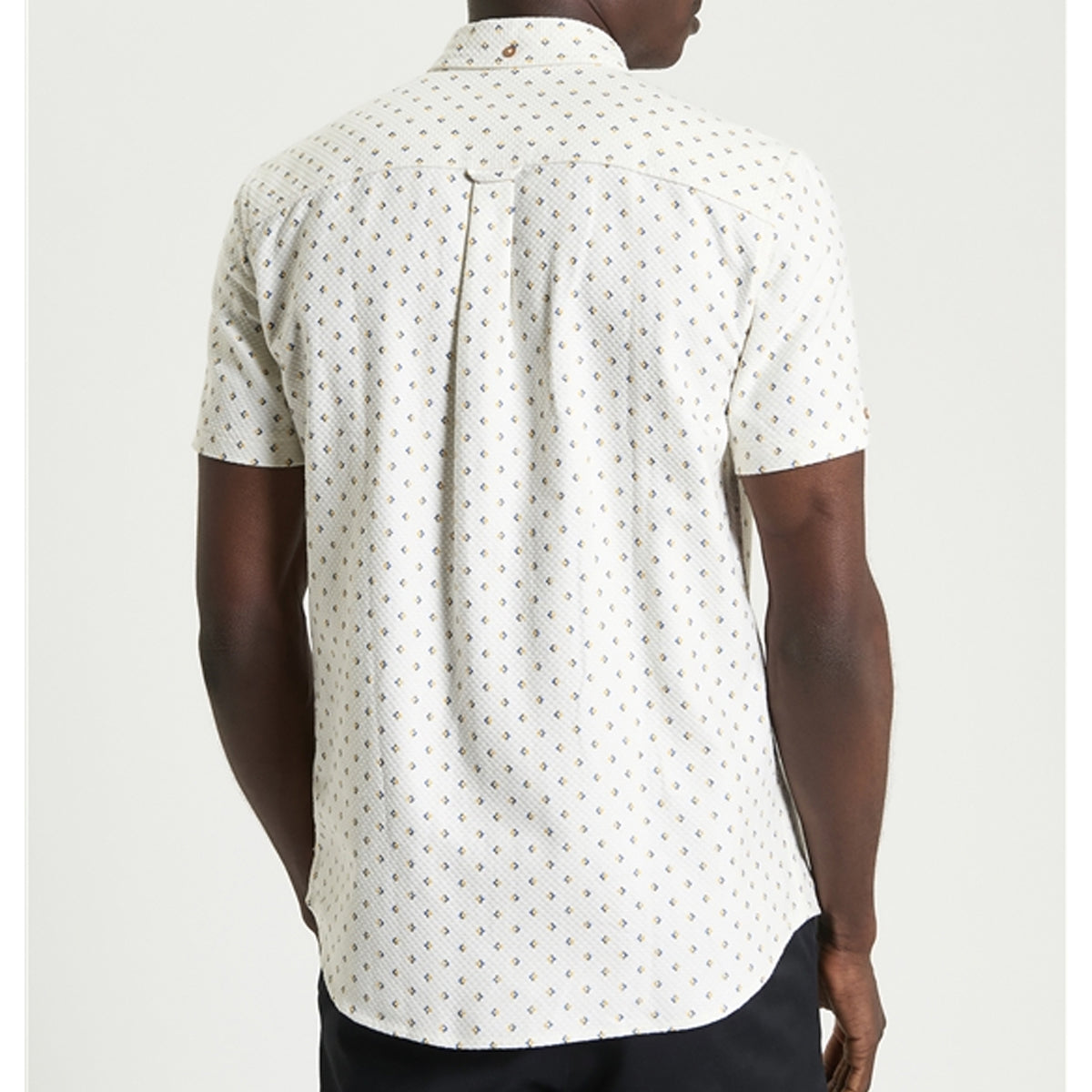BEN SHERMAN SPLIT GEO IVORY SHORT SLEEVE SHIRT