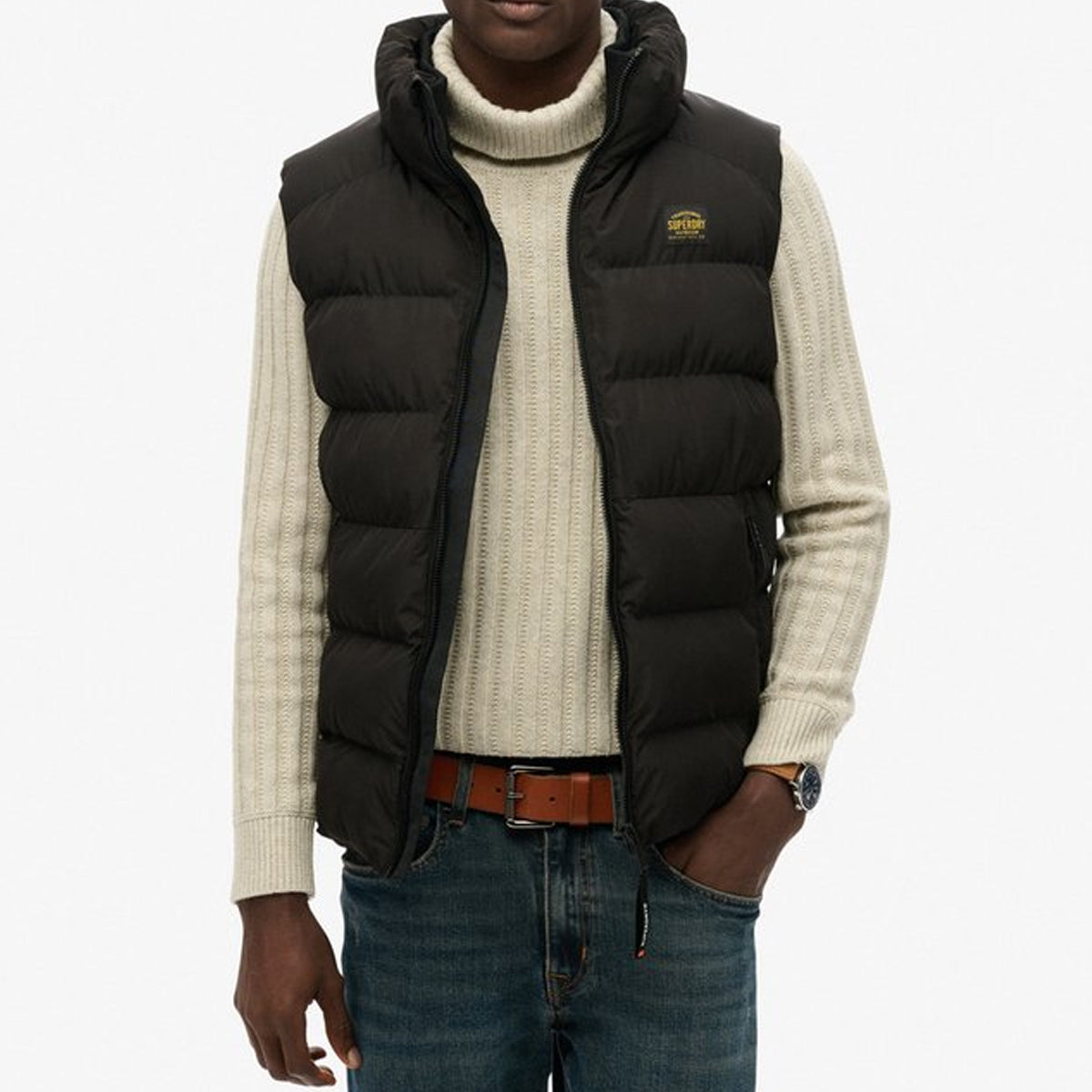 SUPERDRY SPORTS PUFFER BLACK GILET