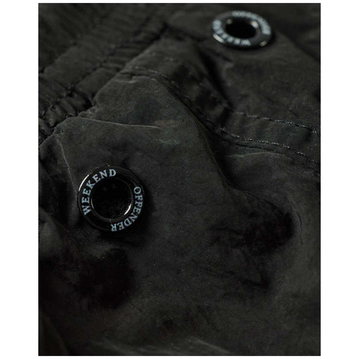 WEEKEND OFFENDER STACKS BLACK SWIM SHORTS