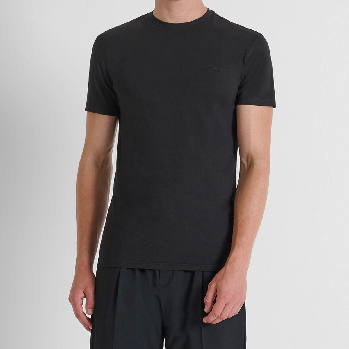 ANTONY MORATO STRETCH PLAIN BLACK T-SHIRT MMKS02324
