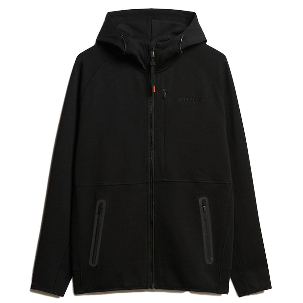 SUPERDRY TECH LOGO LOOSE ZIPHOOD BLACK