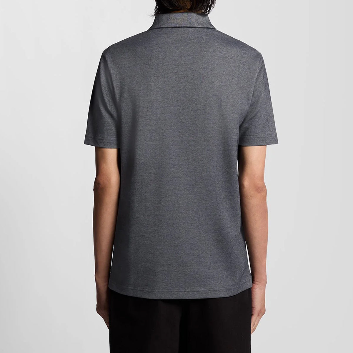 LYLE & SCOTT TWO TONE PIQUE BLUE POLO SHIRT