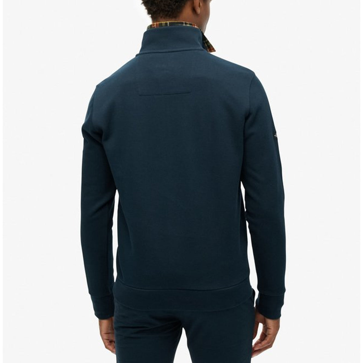 SUPERDRY ESSENTIAL PIQUE HALF ZIP SWEATSHIRT ECLIPSE NAVY 98T