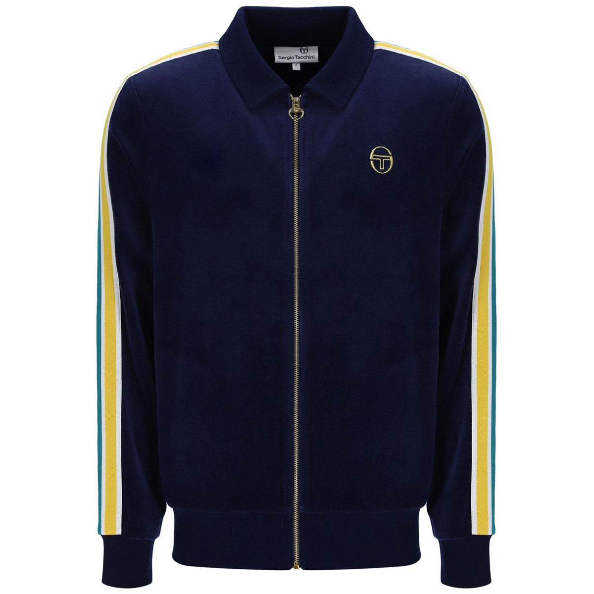 SERGIO TACCHINI MONTE VELOUR TRACK JACKET MARITIME BLUE/MANGO MINT