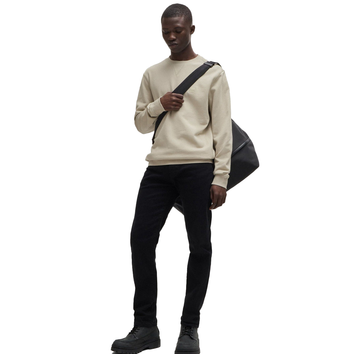 HUGO BOSS WESTART CREW SWEATSHIRT BEIGE - SIZE 3XL