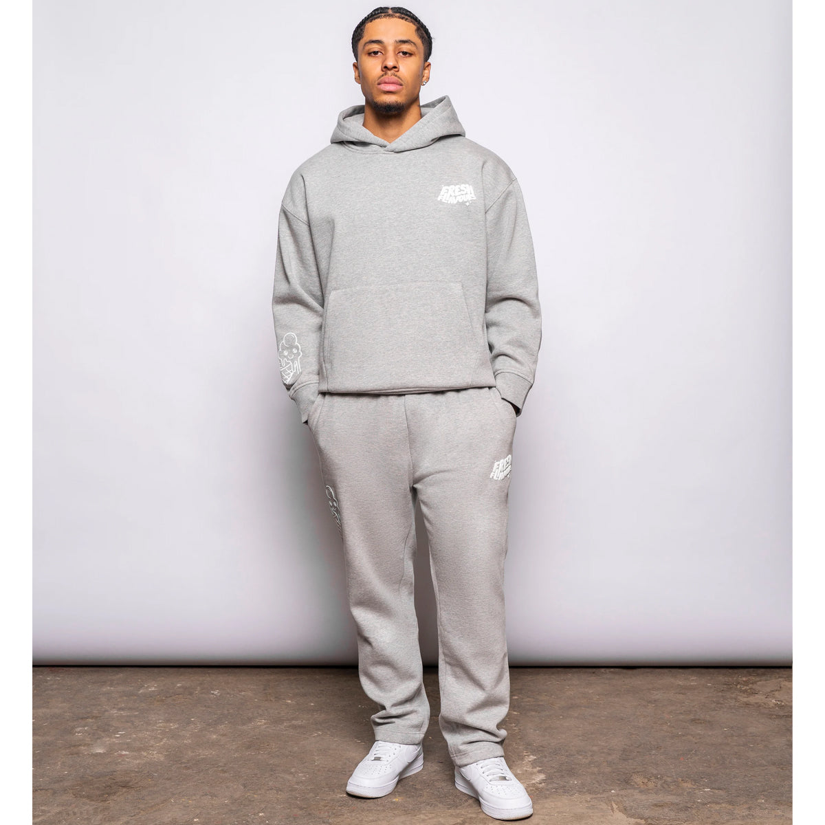 FRESH FLAVOURS GREY MARL HOODIE