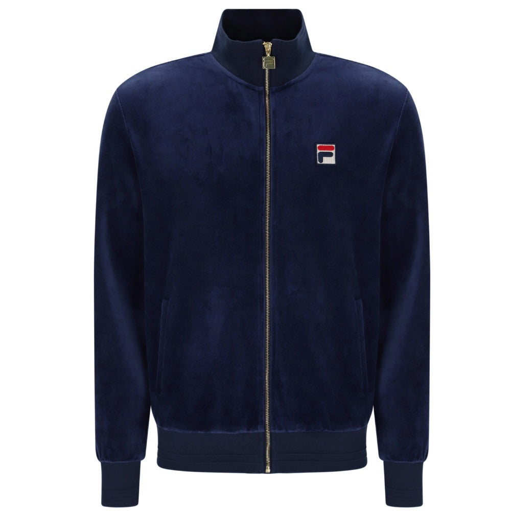 FILA NERO 2 VELOUR TRACK JACKET NAVY BLUE