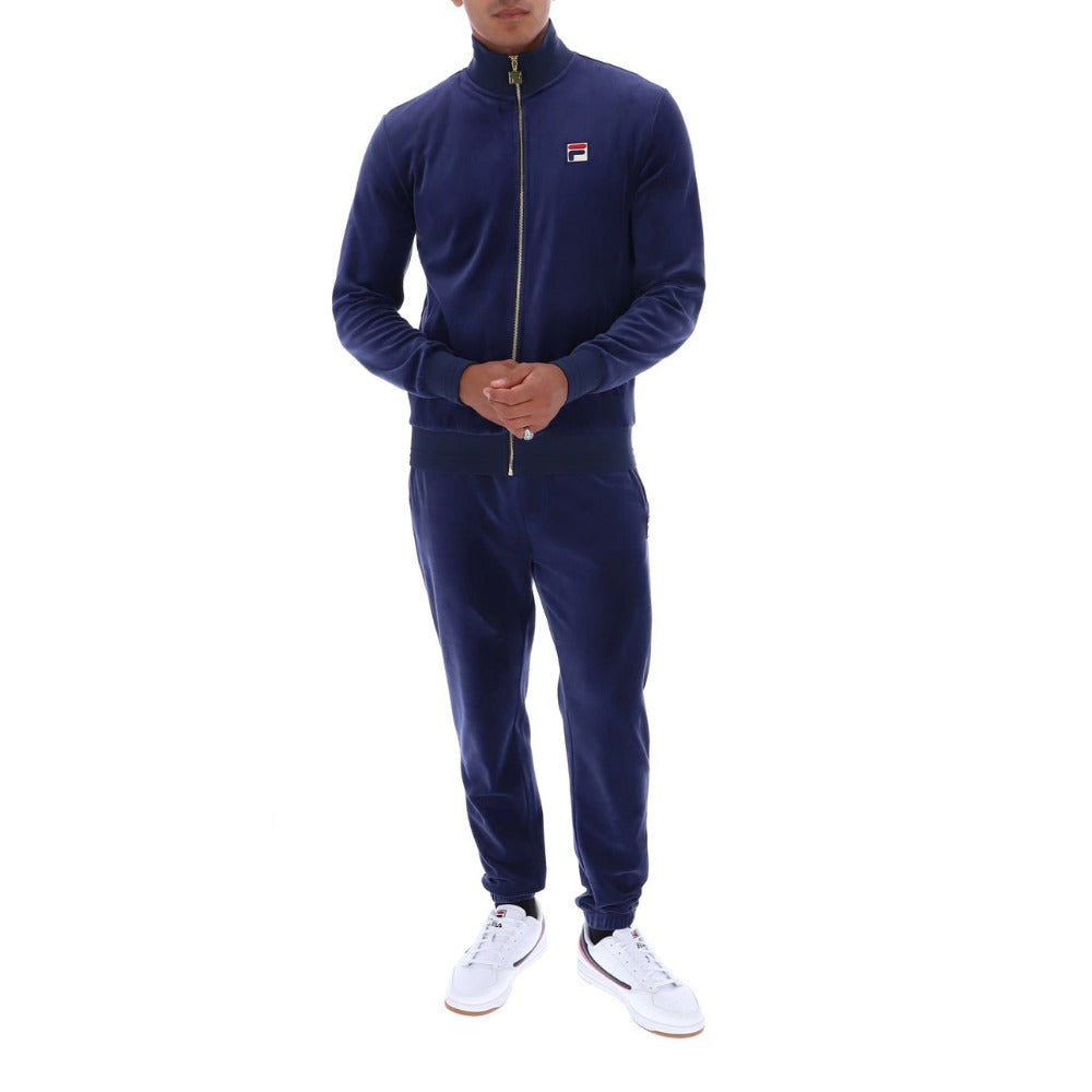 FILA NERO 2 VELOUR TRACK JACKET NAVY BLUE