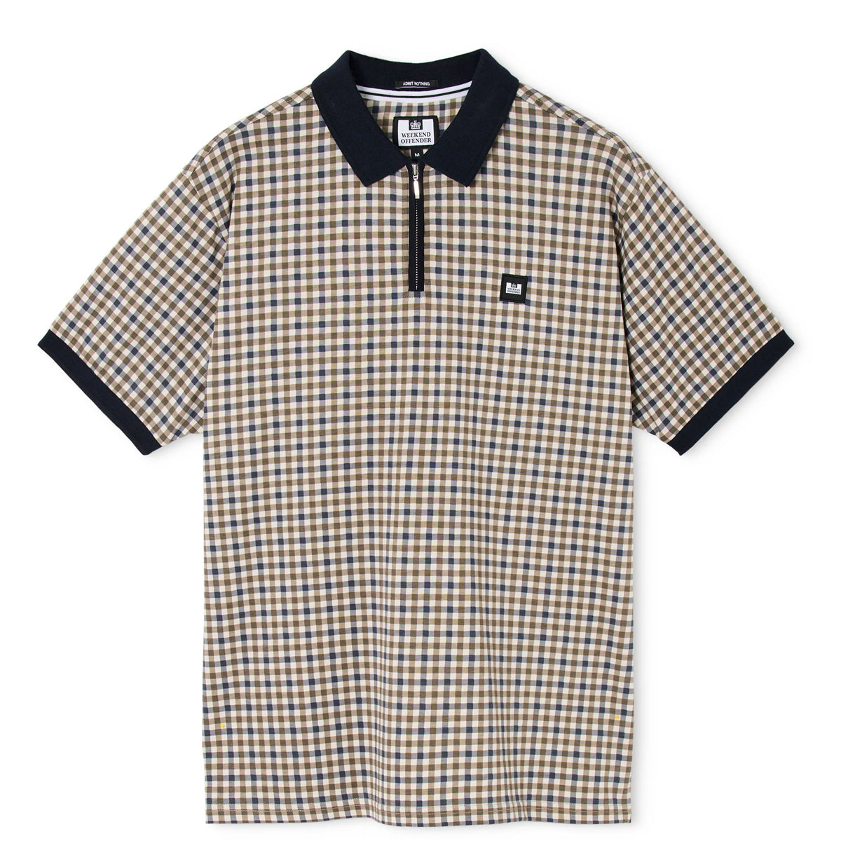 WEEKEND OFFENDER MERANE MID HOUSE CHECK ZIP POLO