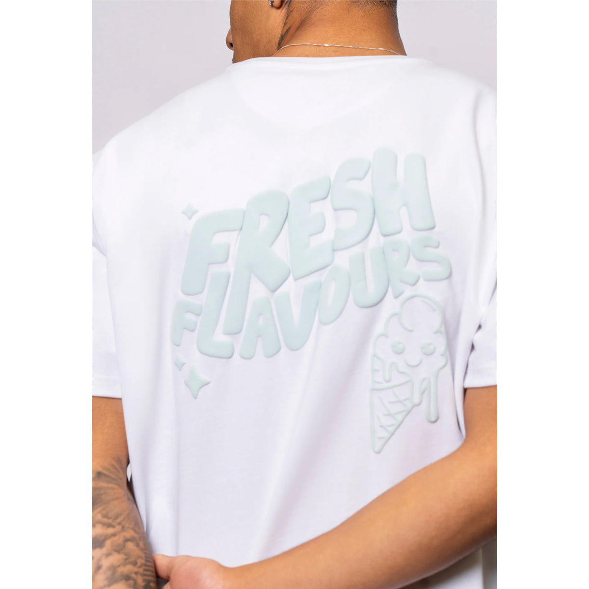 FRESH FLAVOURS CREW NECK WHITE T-SHIRT