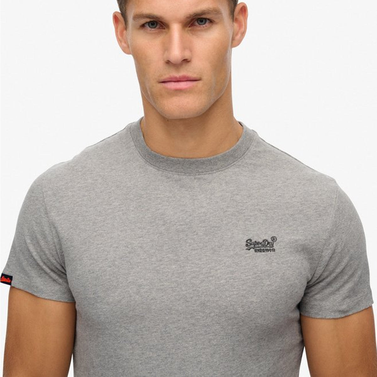 SUPERDRY ESSENTIAL LOGO EMB T-SHIRT GREY MARL I1B