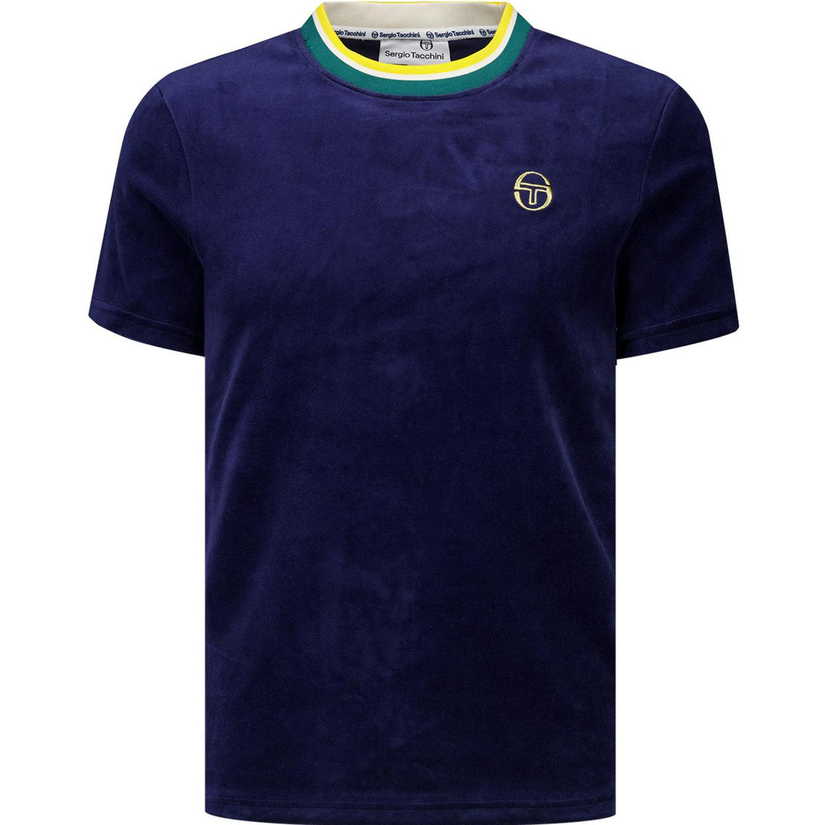 SERGIO TACCHINI MONTE VELOUR T-SHIRT MARITIME BLUE/MANGO MINT
