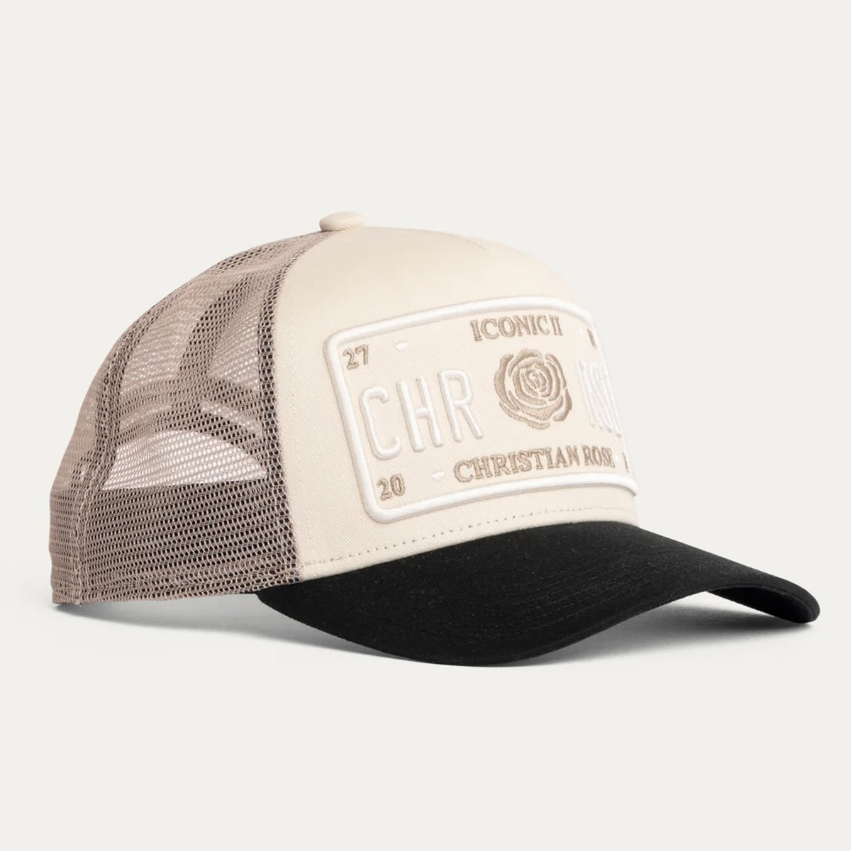 CHRISTIAN ROSE ICONIC II PLATE OFF WHITE/BLACK