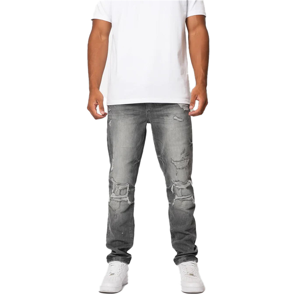 VALERE MILANO SCALINO GREY RIP JEANS