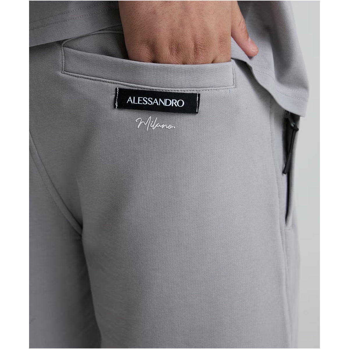 ALESSANDRO ZAVETTI CENERELLO BADGE SHORTS CLOUD GREY
