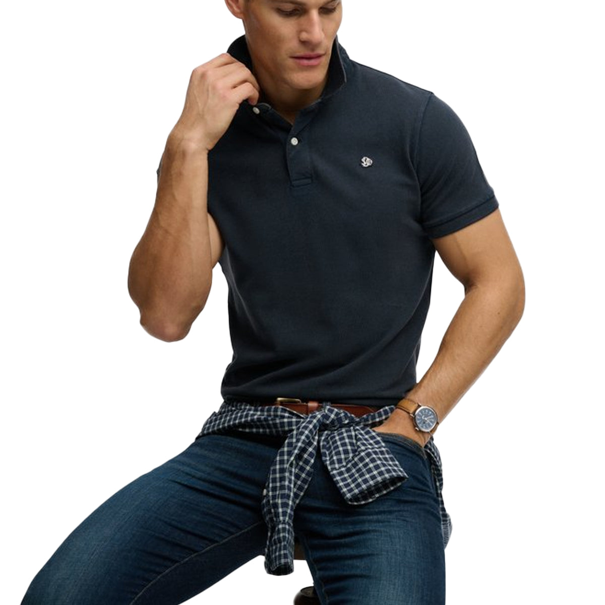 SUPERDRY VINTAGE DESTROY POLO NAVY 98T