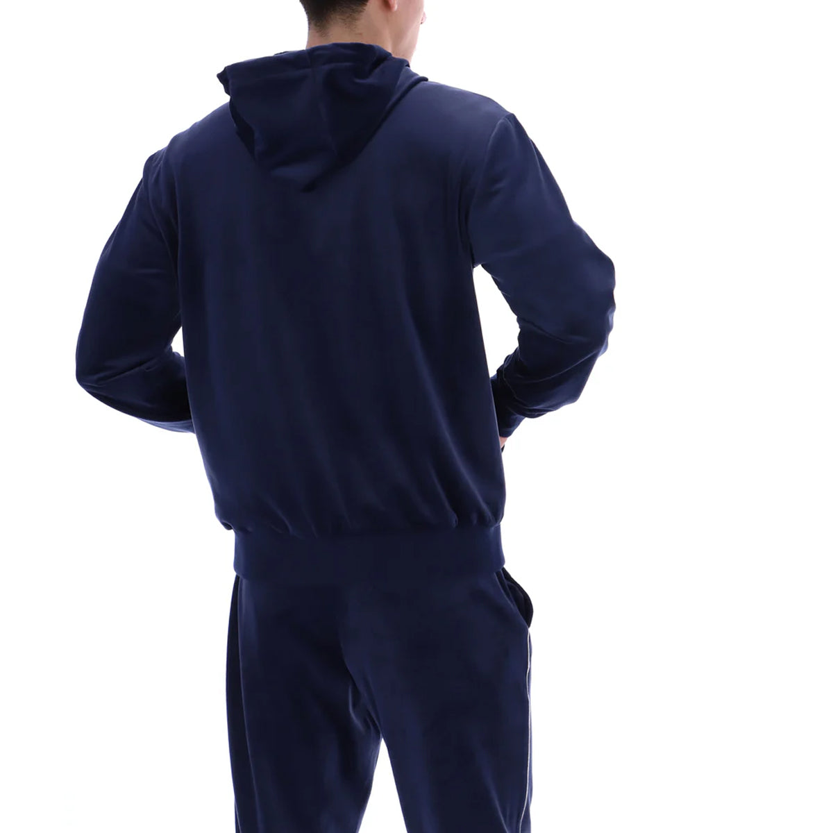 FILA ITALO VELOUR HOODIE JACKET WITH PIPING NAVY/GARDENIA