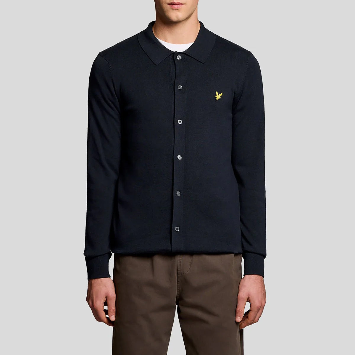 LYLE & SCOTT COTTON KNITTED SHIRT KN2415V DARK NAVY