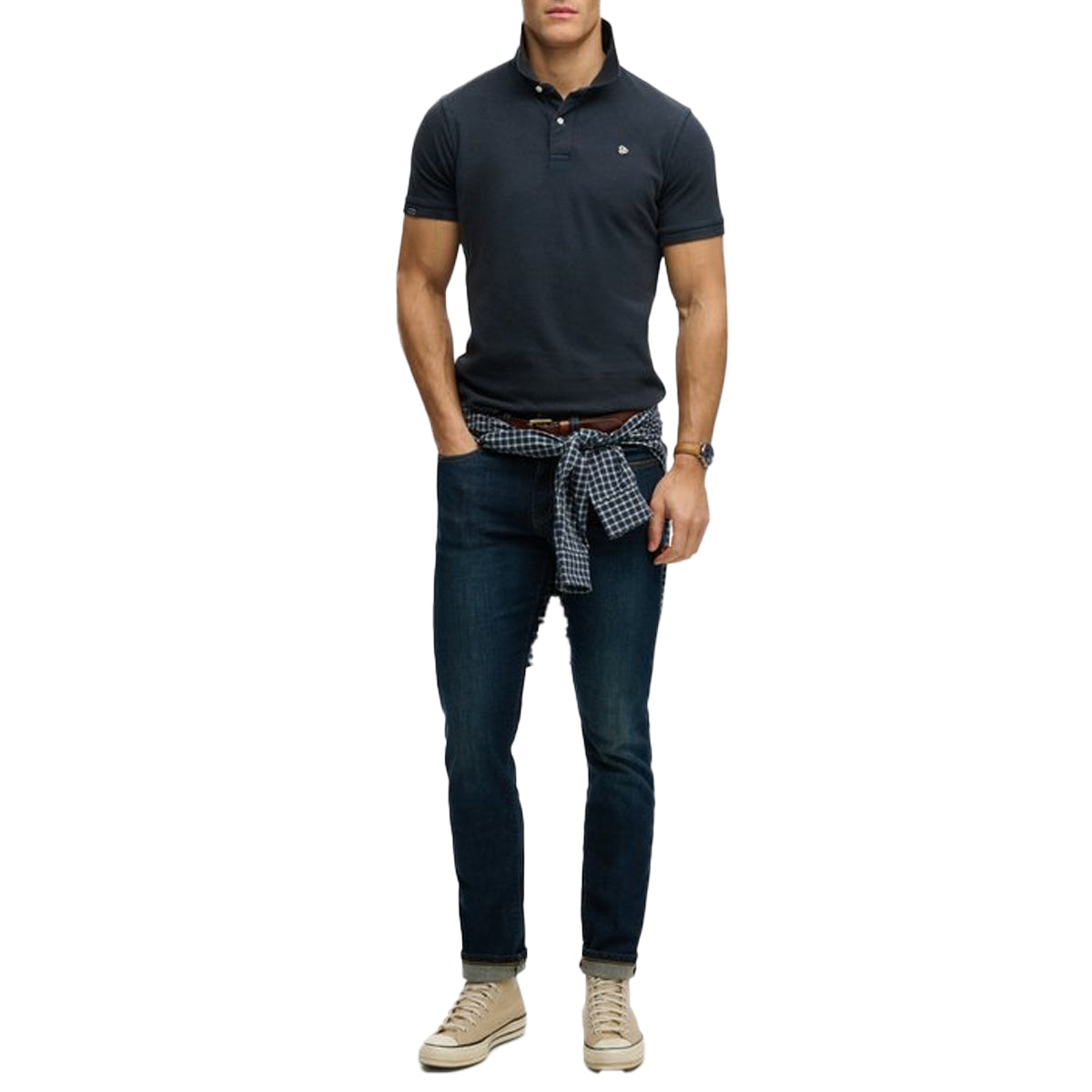 SUPERDRY VINTAGE DESTROY POLO NAVY 98T