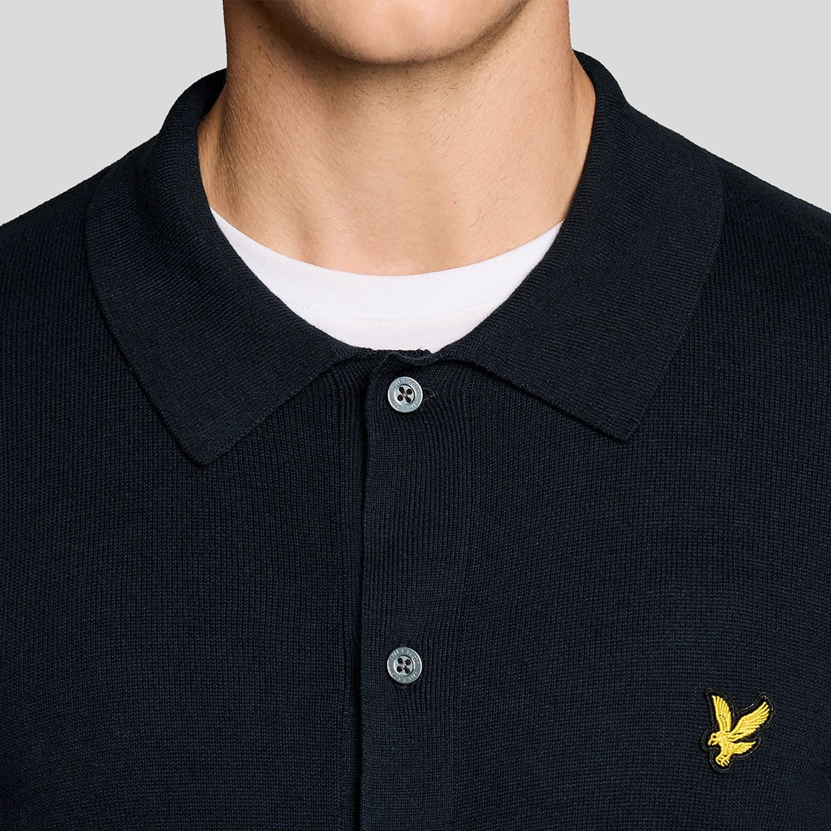 LYLE & SCOTT COTTON KNITTED SHIRT KN2415V DARK NAVY