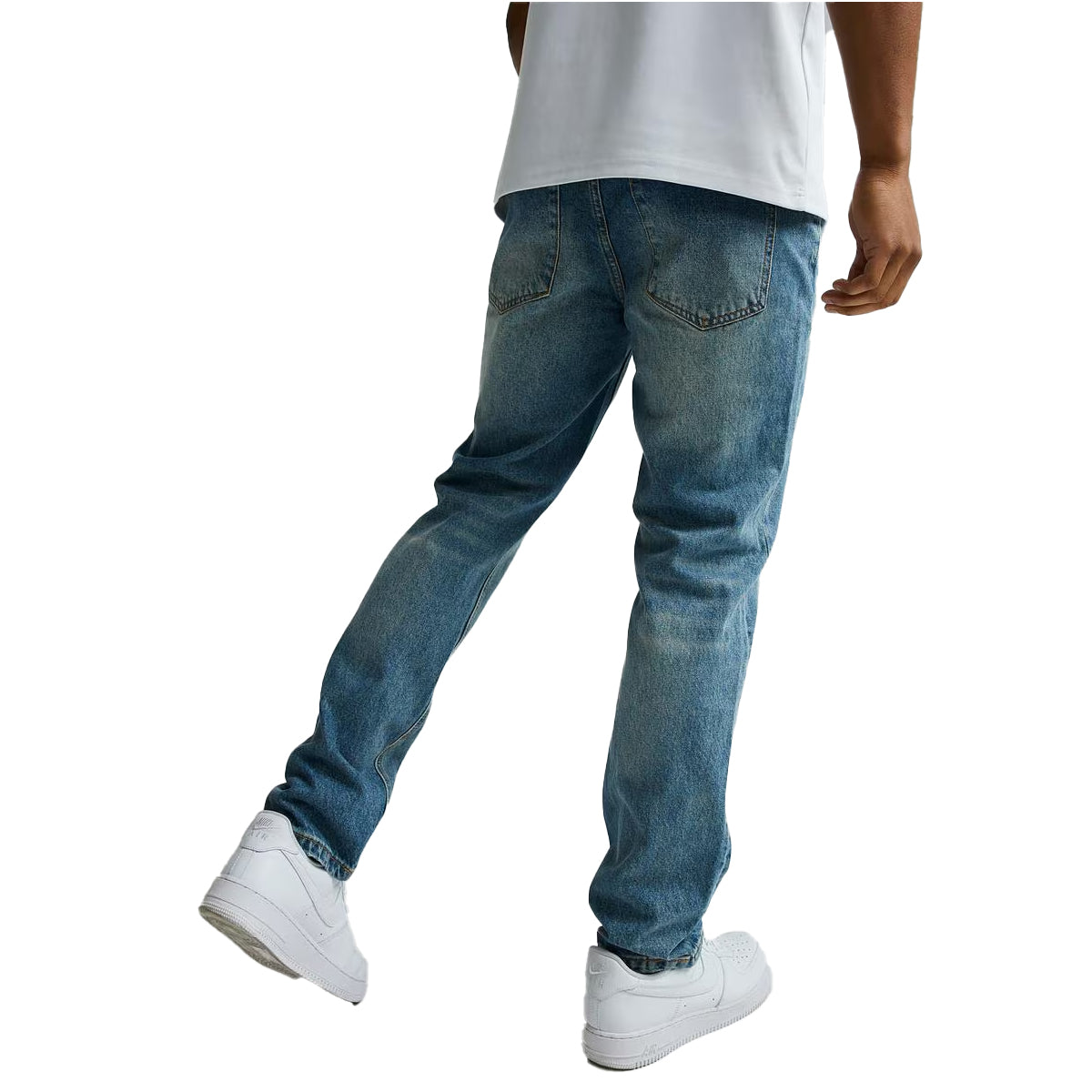 ALESSANDRO ZAVETTI FONTINI LOOSE STACKED FIT DENIM JEANS MID WASH