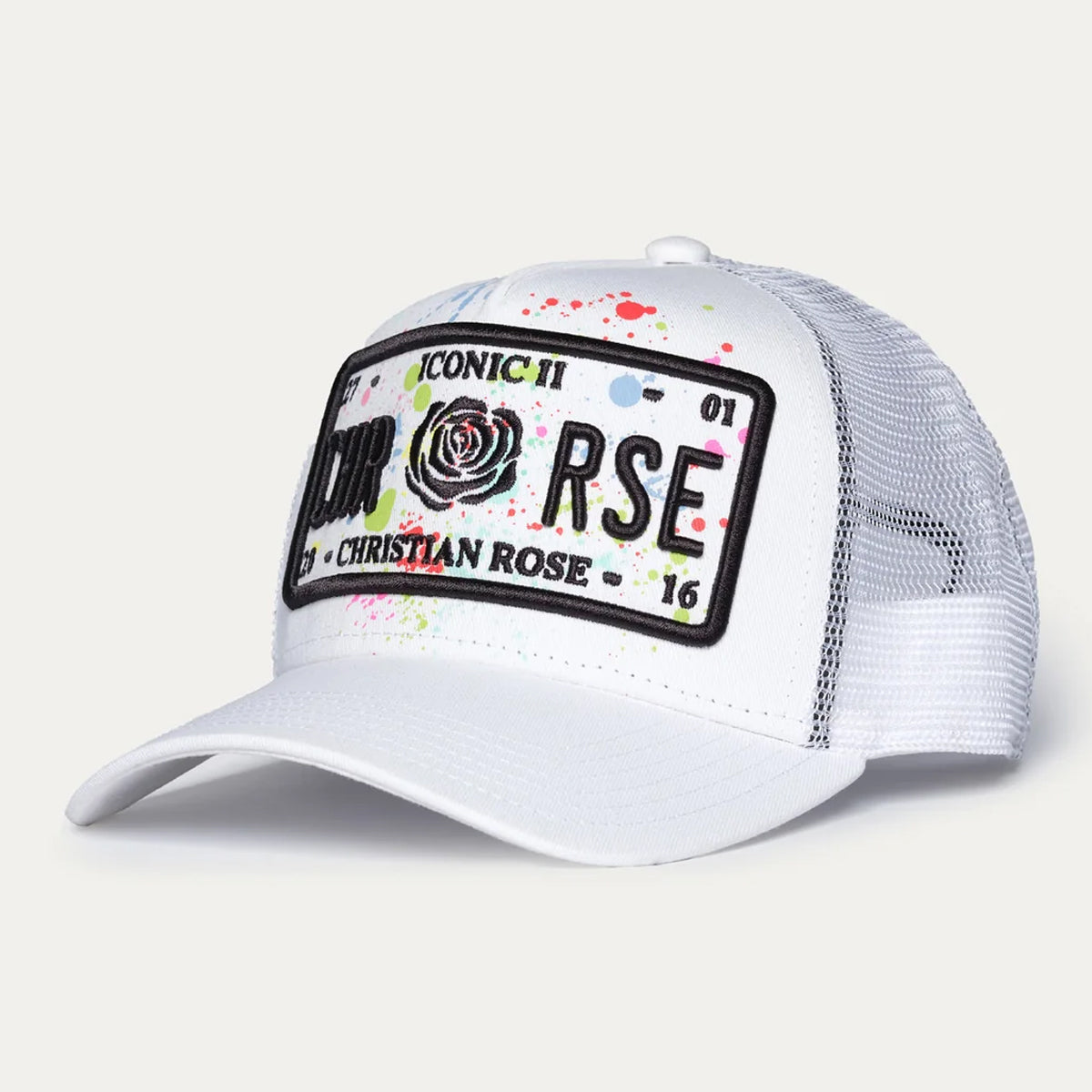 CHRISTIAN ROSE ICONIC II PLATE WHITE PAINT SPLAT