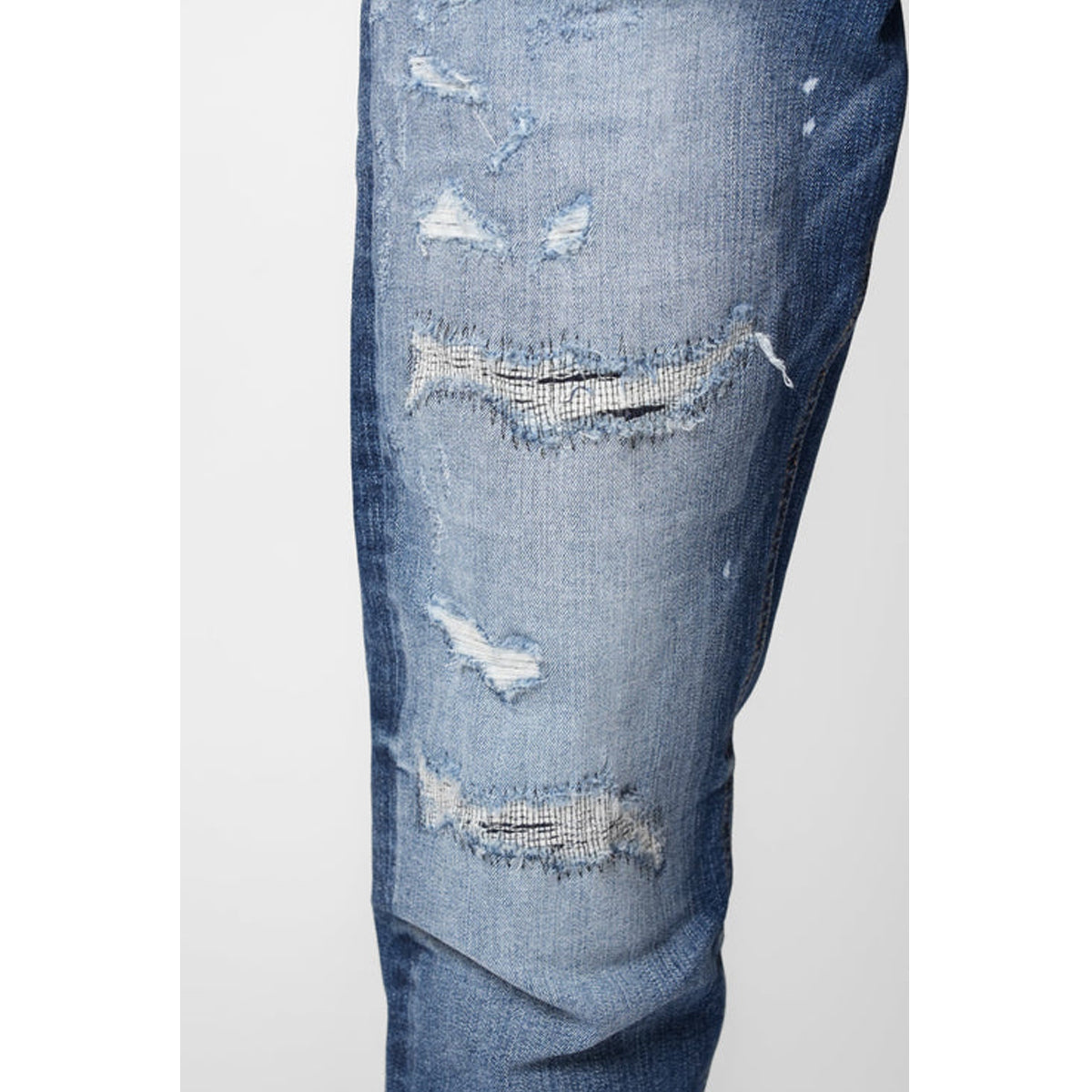 VALERE CENGALO BLUE RIPPED REPAIR JEANS