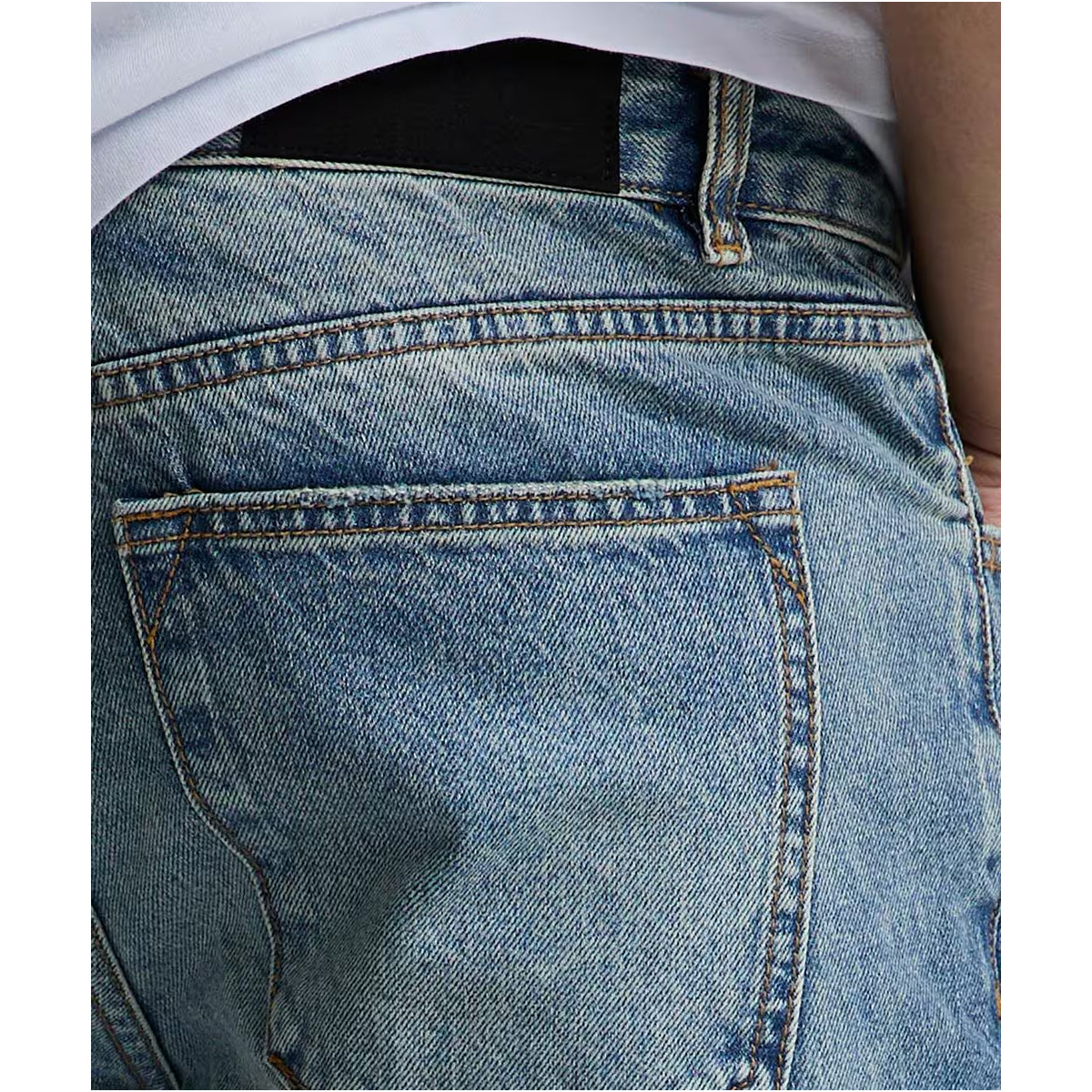 ALESSANDRO ZAVETTI FONTINI LOOSE STACKED FIT DENIM JEANS MID WASH