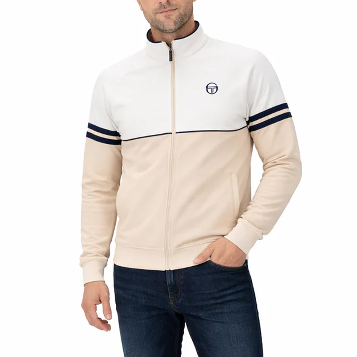 SERGIO TACCHINI ORION TRACK JACKET GARDENIA/SANDSHELL/MARITIME BLUE