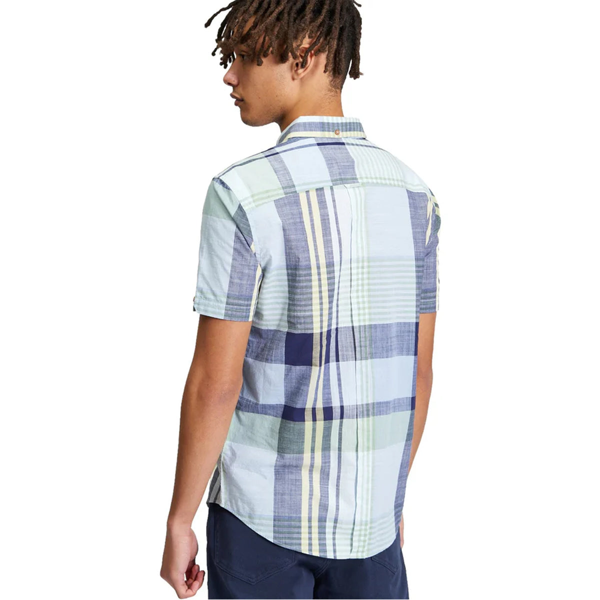 BEN SHERMAN LARGE MADRAS CHECK S/S SHIRT POWDER BLUE 1013435