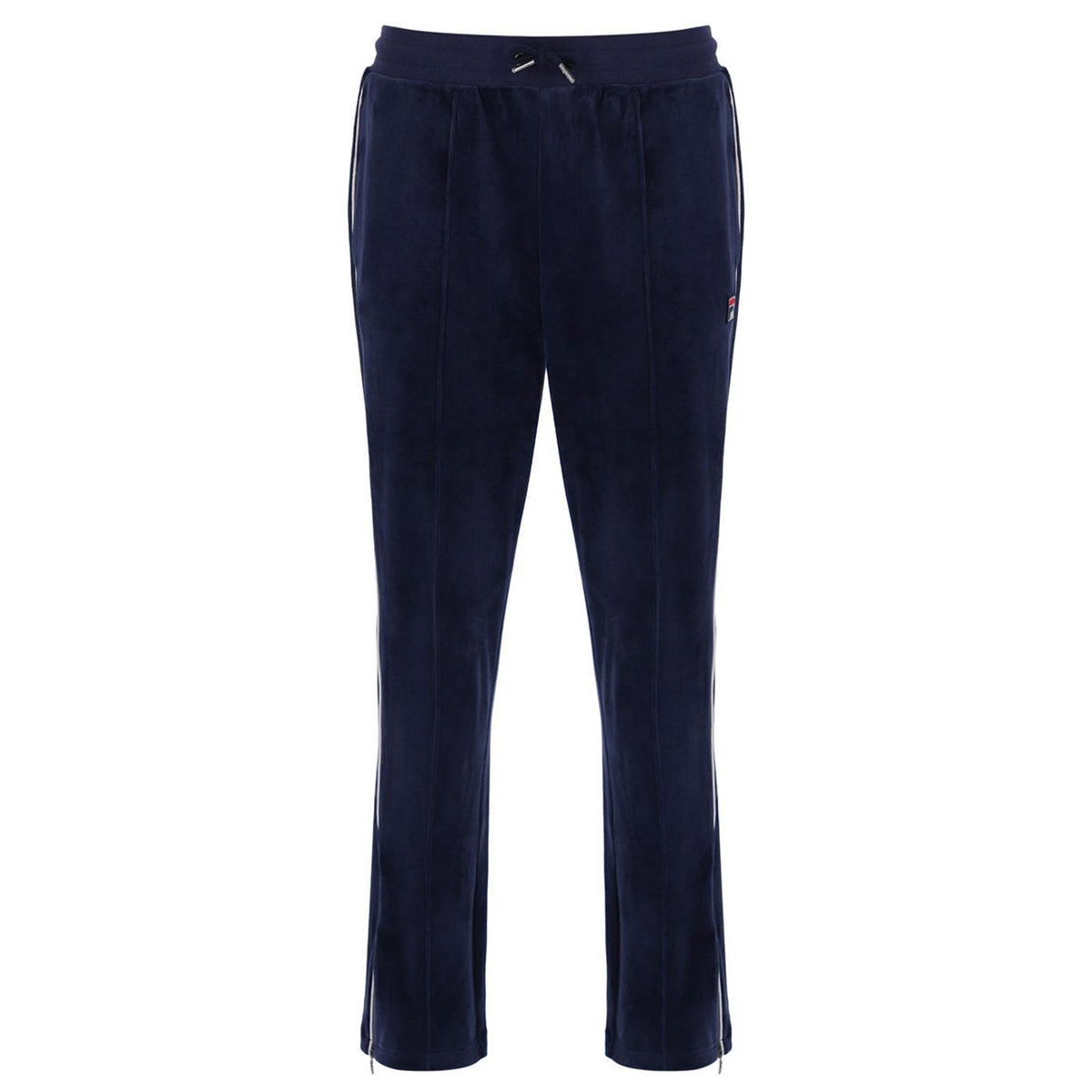 FILA FIO VELOUR STRAIGHT LEG BOTTOMS WITH SIDE ZIP NAVY/GARDENIA